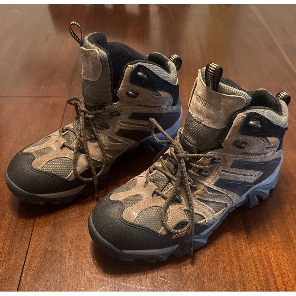 Wolverine Men's 11M Waterproof Hiking‎ Boots W05745 Brown Black Leather Mesh - Picture 2 of 7